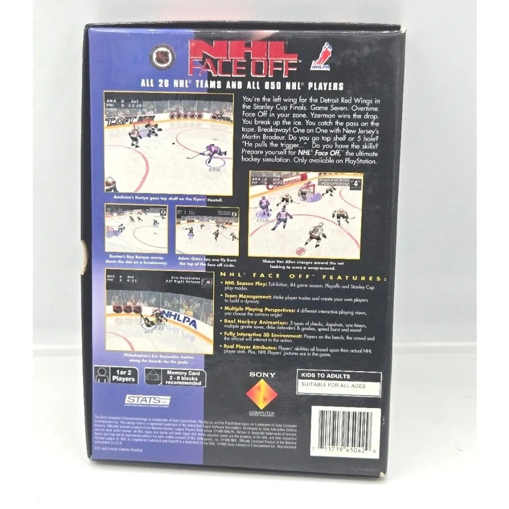 NHL Face Off (PlayStation 1, 1995) PS1 Retro Hockey‎ Game - Black Box